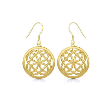 Celtic Knotwork Solid Gold Earrings GTE589 - Jewelry